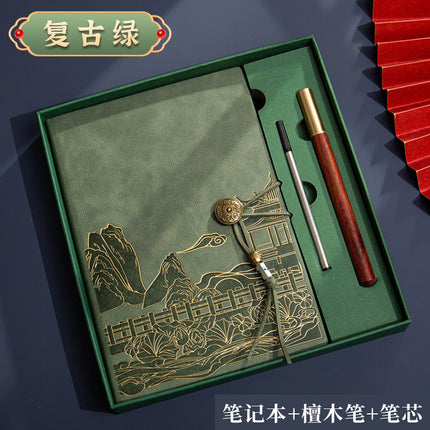 High color value national fashion A5 notebook to send customers business notebook gift box suit bronzing process can be customized