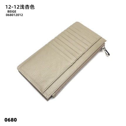 Women's Genuine Leather Fashion Long Zipper Mobile Phone Wallet High-grade Cowhide Men's Large Capacity Card Bag Two-in-One in stock