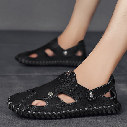 Foreign Trade Hot-Selling Summer New Product, Hand-Stitched Men's Casual Breathable Versatile Sandals and Beach Shoes
