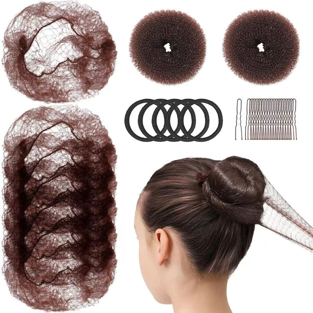 Hair Bun Maker Dance Net Bun Hairpiece Flight Attendant Hair Flower Bun Invisible Hair Net Wig Disposable Hair Bun