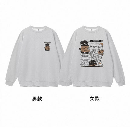 Autumn and Winter Clothing for Men and Women, High-End Velvet Round-Neck Sweatshirts, Couple Wear, Trendy Brand Class Uniforms, Warm Bottoming Shirts
