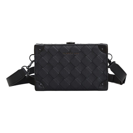 New Korean Style Trendy Brand Fashion Woven Small Square Bag Shoulder Bag Crossbody Small Square Bag High Quality Box Bag Women's Bag