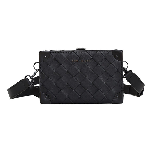 New Korean Style Trendy Brand Fashion Woven Small Square Bag Shoulder Bag Crossbody Small Square Bag High Quality Box Bag Women's Bag