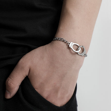 Cross-border for cold wind men's and women's bracelets European and American creative personality freedoom alloy handcuffs bracelet wholesale