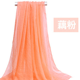Simulated Silk Scarf Women's Long Oversized Red Gauze Scarf Sun Protection Shawl Beach Towel Catwalk Performance Pure Color Thin Section