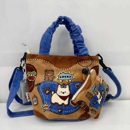New Girls Handbag Storage Bag Cute Lunch Box Bag Handbag Mother Bag Korean Cartoon Bag Hand Bag