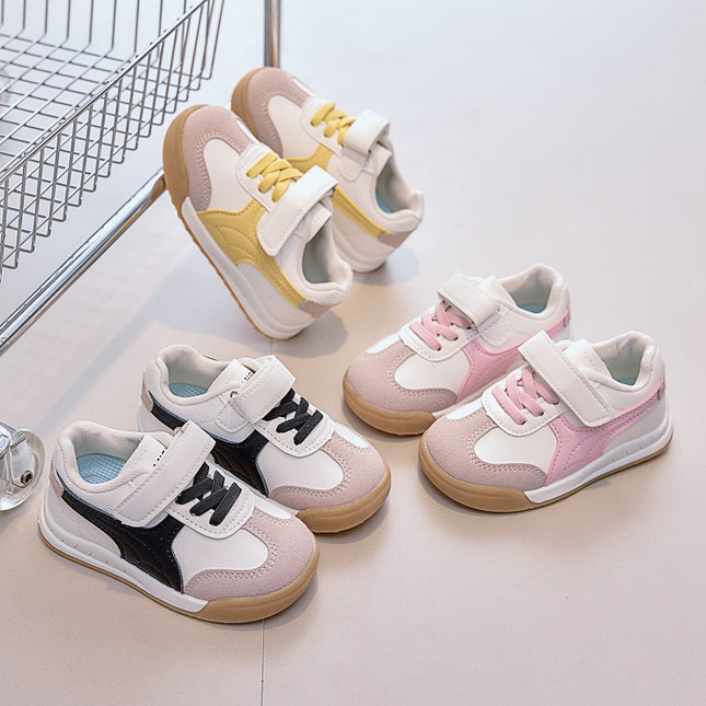 2026 Autumn New Children's Sports Shoes Forrest Gump Shoes Fashionable Leather Panel Shoes Boys' Casual Shoes Girls' Shoes Wholesale