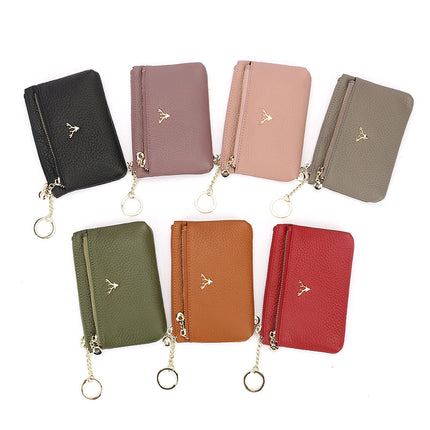 Cross-border European and American Deer Head Bag Top Layer Cowhide Women's Zipper Coin Purse Genuine Leather Coin Storage Bag Key Bag