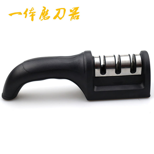 Cross-border household black three-section four-section sharpener integrated fast sharpening diamond pipe sharpener
