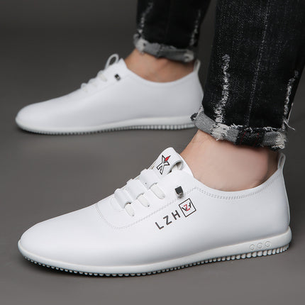 Summer Slip-on Breathable White Shoes Men's All-match Casual Soft Bottom Driving Shoes Lightweight Bean Shoes Soft Top Men's Shoes