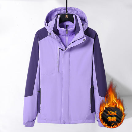 Men's and women's same outdoor jacket fleece-lined couple's jacket detachable three-in-one warm casual mountaineering men's clothing