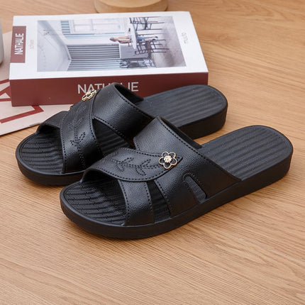 Mid-Soled Women's Summer Casual Non-Slip Slippers for Bathing and Home Mothers Fashionable Middle-Aged and Elderly Soft-Soled Slippers