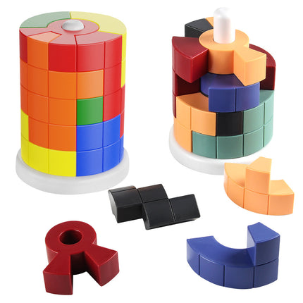 Children's DIY Matching Variety Cube Building Blocks Cylindrical Stacking Music Parent-Child Interactive Building Blocks Toy