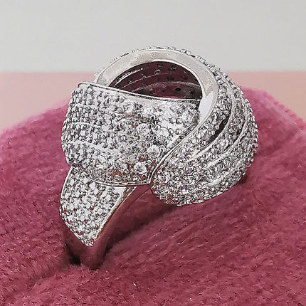 Ebay Hot Creative Wrapping Diamond Ring European and American Women's Fashion Engagement Party Ring Jewelry R4992