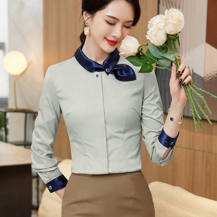 Stewardess Business Dress Shirt Hotel Front Desk Work Clothes suit Female Beautician Clothing Real Estate Consultant Women's Clothing suit