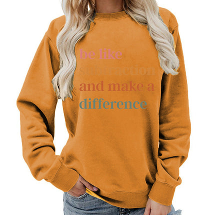 Be Like Subtraction Printed Round Neck Women's Tops Sweatshirt Autumn and Winter Amazon Supply Casual