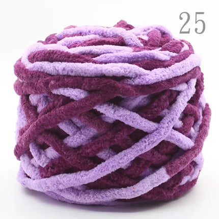 Factory wholesale 100g thick ice strip wool single-strand woven wool ball hook crochet slippers thread self-woven wool ball