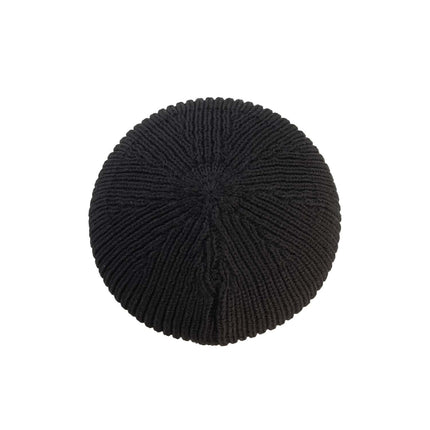 Japanese New Style Small Turn-up Wool Hat Women's Short Autumn and Winter Warm Cold Hat Men's All-match Trendy Melon Skin Knitted Hat