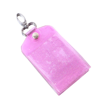 Waterproof PVC Transparent Flash Powder Card Set Work Card Student Meal Card Certificate Star Peripheral Small Card Storage Set Pendant