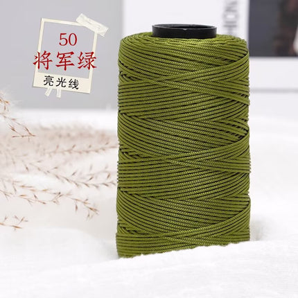 Bright Silk Thread 1mm Thin Thread for Crocheting Bouquets, Bags, Shoes, Handmade 100g Factory Direct Wholesale Knitting Thread