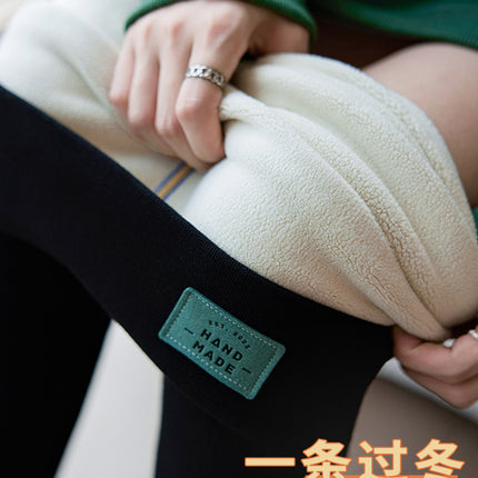 Long Cotton Pants for Women, Winter Outerwear for Tall Individuals, Fleece-Lined, Thickened, High-Waisted, Lamb Wool Base Layer, Plus Size, Northeast Warm Pants