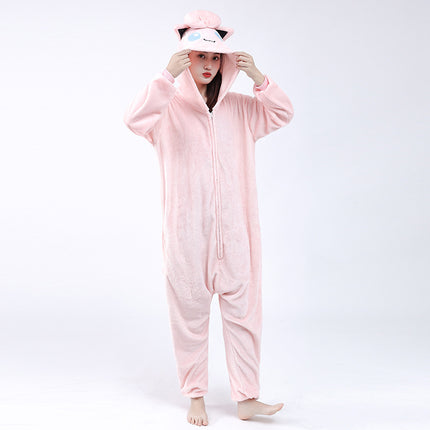 Autumn and Winter New Flannel Cartoon Animal One-piece Pajamas New Maryable Outer Wear Men's and Women's Couples Home Clothes