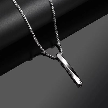 New Titanium Steel Trendy Men's Cyber Celebrity Spiral Necklace Simple Personalized Hip Hop Simple Cold Style Boys Pendant Cool Pendant
