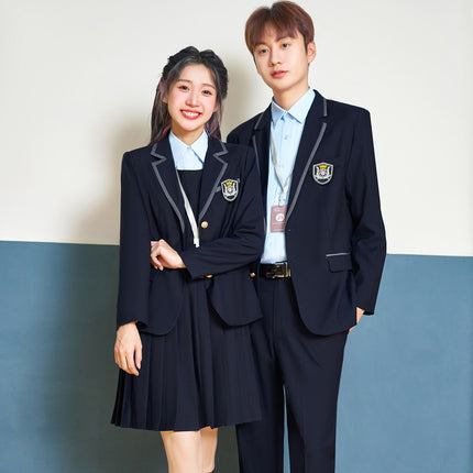 Jk Uniform Female Kindergarten Teacher Uniform Wholesale Autumn New Junior High School Dress Class Uniform British Preppy Style Suit Suit Male