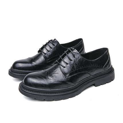 Men's British Style Business Casual Leather Shoes Fashion Trend Retro Lace-Up Leather Shoes Groom Wedding Shoes Dropshipping
