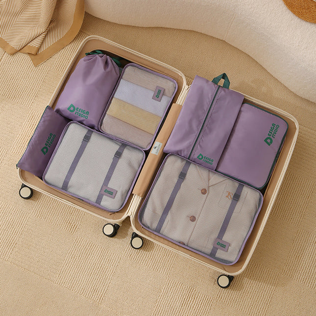 Dopamine Organizer Travel Bag suit Luggage Compressible Clothes Storage Pack Portable Storage Seven-Piece Set