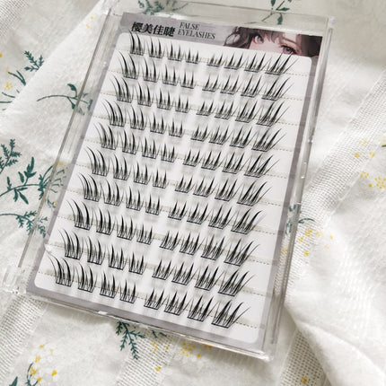 Yingmeijia Eyelashes Glue-Free Ten Rows of Jade-Faced Little Fox False Eyelashes Ancient Style Natural Thick Oblique Flying Segmented Pure Lust Style
