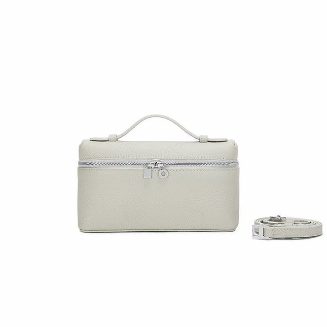 Lp Lunch Box Bag 2025 New First-Layer Cowhide Box Bag High-Quality One-Shoulder Satchel Cross-Body Genuine Leather Women's Bag Cross-Border