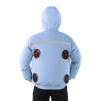 666 sky blue hooded single clothes / 3XL