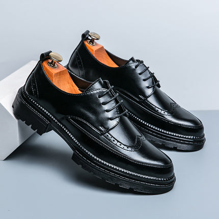 Men's Business Leather Shoes Cross-Border Foreign Trade New Trendy Men's Casual Leather Shoes Fashionable Retro British Style Groom's Shoes