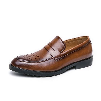 Cross-Border New Four-Season British Simple Soft-Surface Business Formal Leather Shoes Men's Lace-Up Casual Gentleman Office Wedding Shoes