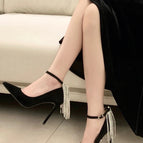 1991 tassel chain Black 8cm / 38