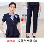 Two-piece set dark blue suit + pants / S