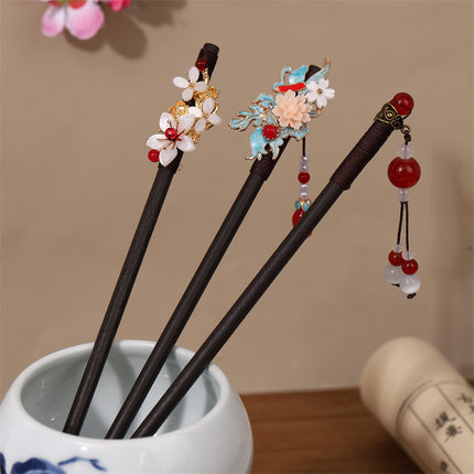 New Year Red Festive Chinese Style Hairpin Palace Style Tassel Walking Hair Hairpin Retro Hanfu Ancient Dress Cheongsam Hair Accessories Women