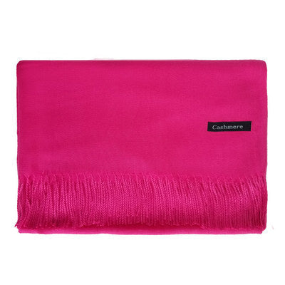 High-End Warm Imitation Cashmere Scarf for Women in Autumn and Winter Pure Color Elegant Versatile Tassel Shawl Fashionable Outer Dual-Purpose Scarf