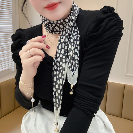 Magnetic buckle summer chiffon breathable sunscreen small square scarf neck scarf women's 2024 new all-match spring and autumn turban