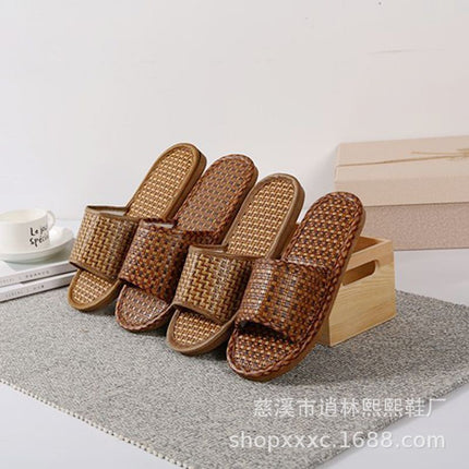 Summer Bamboo Woven Rattan Woven Sandals Street Stall Home Indoor and Outdoor Men and Women Couples Mat Slippers Wholesale