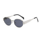 Silver frame gray piece [oval frame]