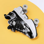 03 Four-wheel Collapsible Leather Surface Black / 35