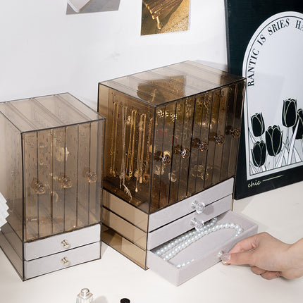Jewelry Storage Box Multi-Layer High-End Exquisite Anti-Oxidation Velvet Earrings Necklace Bracelet Jewelry Box 2025 New Style
