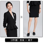 Black suit + skirt / S