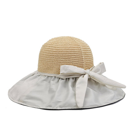Fisherman Hat Women's Summer Sunshade Big Nipple Hat Face-Covering Sunscreen Hat UV Protection All-Match Black Glue Sun Hat