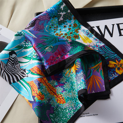 100% Silk Scarf, High-End Hangzhou Silk Small Square Scarf, Spring & Fall Versatile Neck Protection Decorative Shirt Professional Scarf