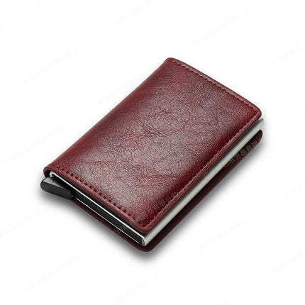 New Men's Multi-Card Slot Metal Wallet Card Holder Rfid Anti-Theft Short Wallet Wallet Menwallet