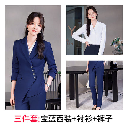 Professional Suit suit Women's Senior Sense 2024 Spring and Autumn New Hotel Front Desk Beauty Salon Overalls Suit Jacket