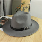 [flat brim jazz belt] gray / Adjustable